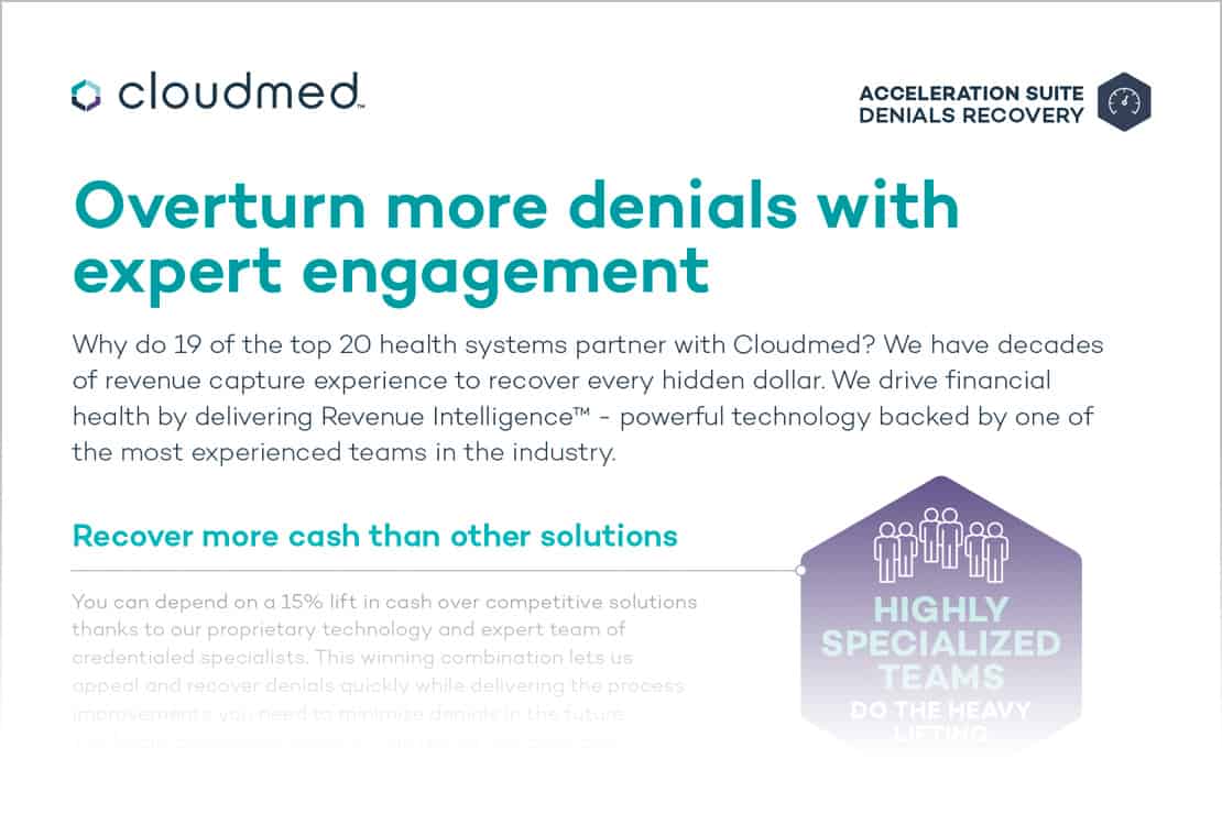 A brochure about denials recovery.