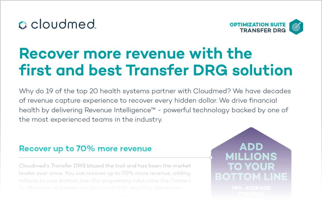 A brochure about Transfer DRG.