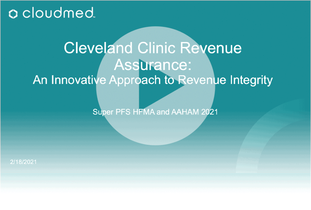 A video with the title Cleveland Clinic Revenue Assurance an Innovative Approach to Revenue Integrity.