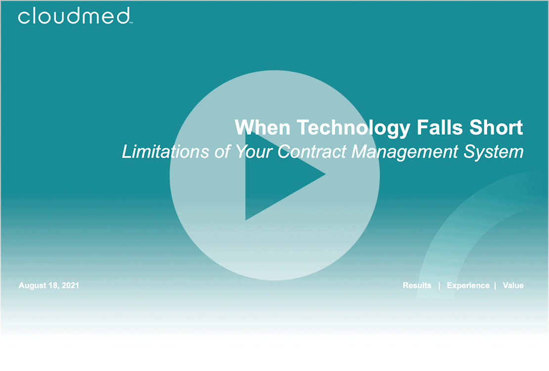Florida HFMA Webinar: When Technology Falls Short: Limitations of Your Contract Management System