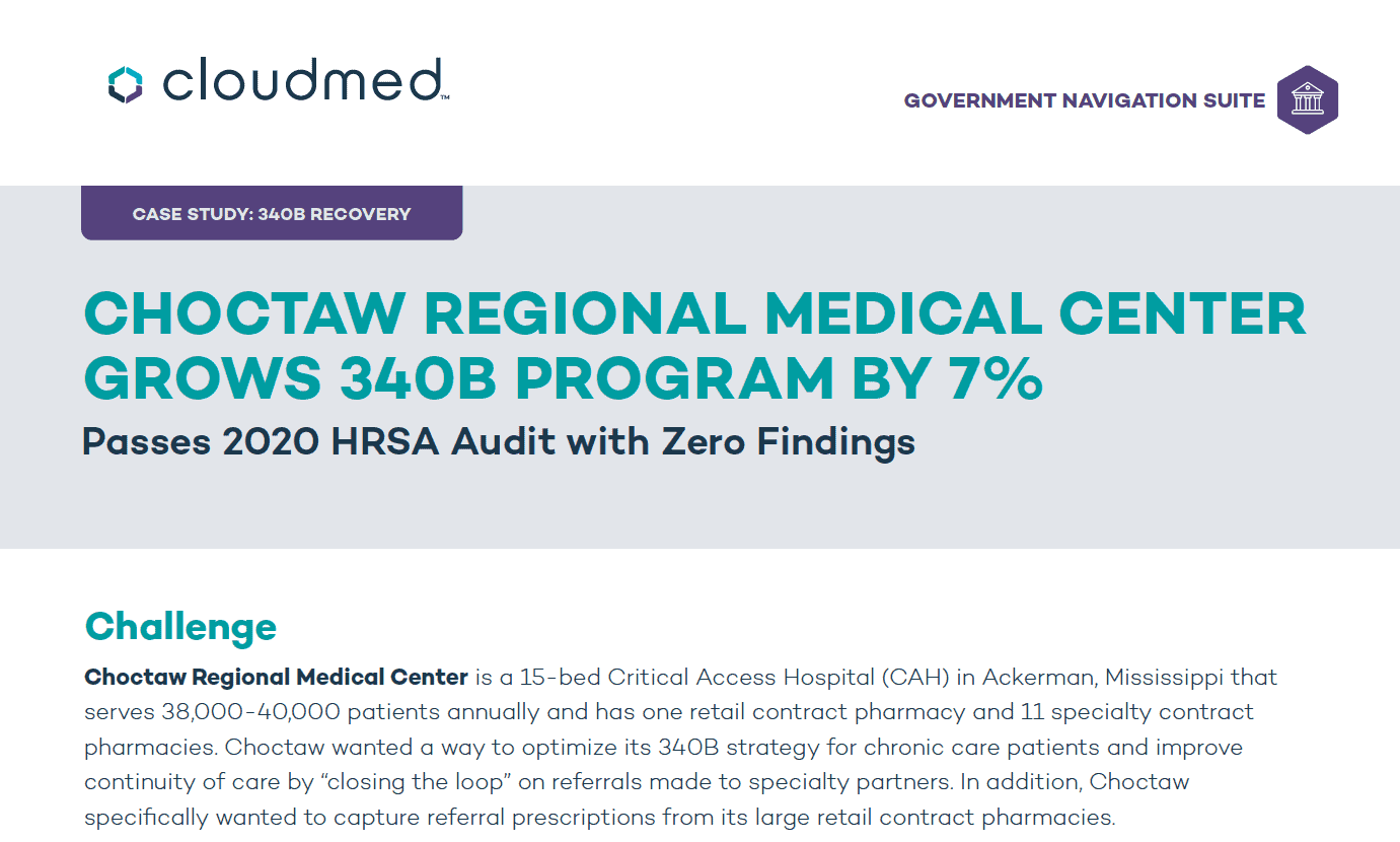 340B Recovery Choctaw Regional Medical Center Grows 340B Program by 7%