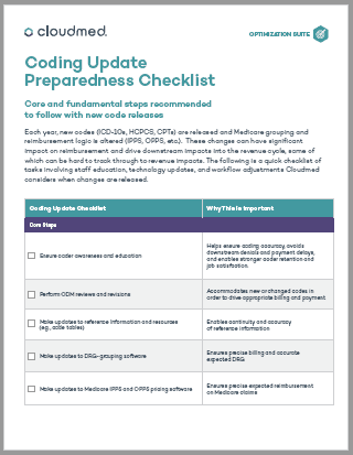 Coding Update Preparedness Checklist